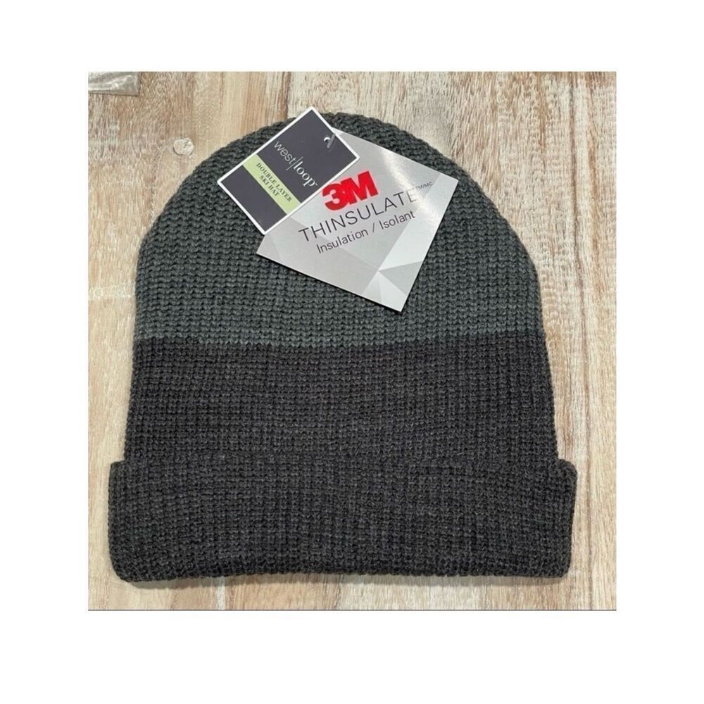 NWT West Loop Grey Double layer Beanie Sky Hat 3M Thinsulate Ínsulation Isolant